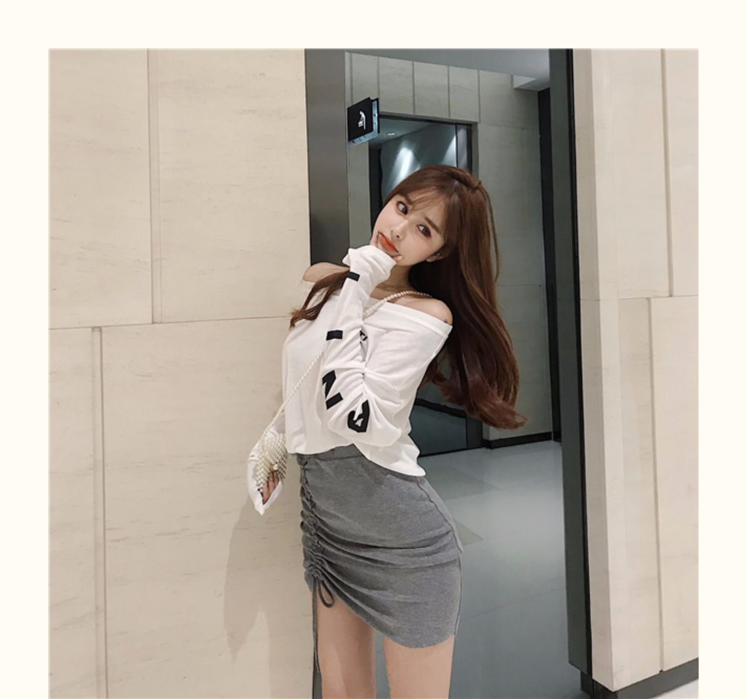 Kimchi 0o0o eo cao túi hông váy dây rút váy thiết kế ý nghĩa nữ thích hợp váy đơn mảnh nửa thân váy hoang dã - Váy chân váy tầng ngắn