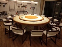 Modern simple automatic dining table Hot pot large round table Automatic turntable hot pot table Electric dining table Hot pot rotating dining table