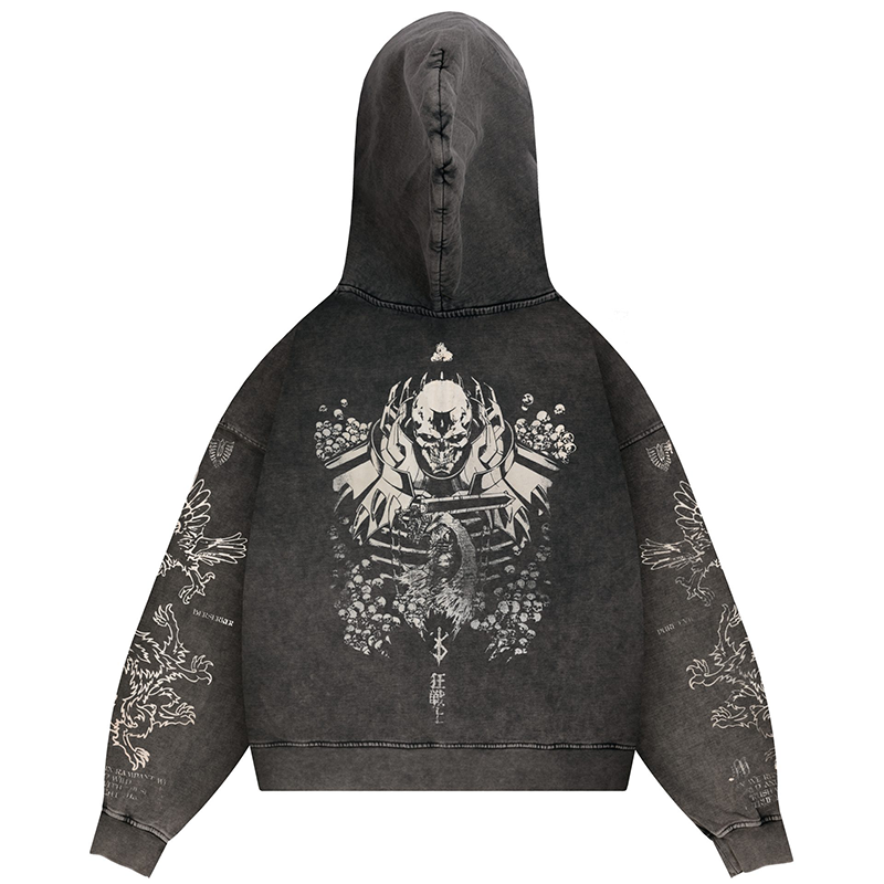 "Bae -fighter Jianfeng Legend Mad Warrior Berserk Anime Cartoon Wash, Old Hooded Cover Jacket" -> "Куртка с капюшоном древний стиль Бэй - боец Джианфэн легенда безумный воин Берсерк аниме мультфильм стирка, старая надетая куртка"