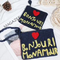 Healing Warm Key Bag Goat Felt Zero Wallet Mobile Phone Bag Bag Hello My Lover Couple New Year Gifts
