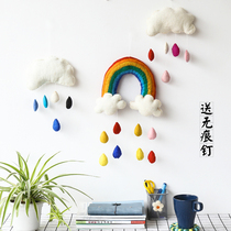  ins wind Nepal wool felt rainbow pendant clouds raindrops weather wall hanging female treasure Childrens room tent decoration