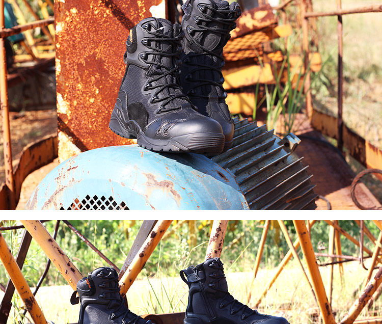 Boots militaires en cuir - porter - Ref 1397123 Image 5