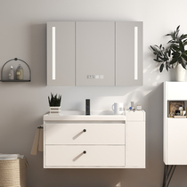 Nordic Bath Cabinet Hung Wall Style Light Lavish Smart Mirror Cabinet Washbasin Washbasin Handwashing Desk Cabinet Combined Cabinet Toilet Wash table