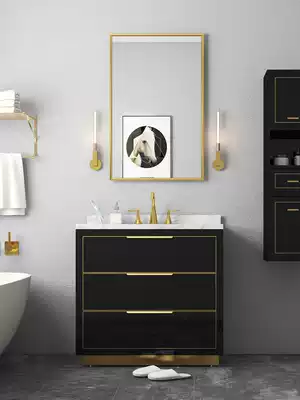 Nordic light luxury bathroom cabinet floor-standing double-trough washbasin washbasin basin cabinet combination dressing room wash table