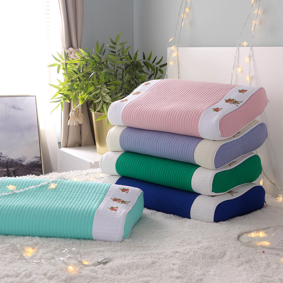 Adult Protection Cervical Spine Pillow Buckwheat Leather Hard Pillow Inner Aid Sleep Removable pillowcase High and low dual-use single neck pillow