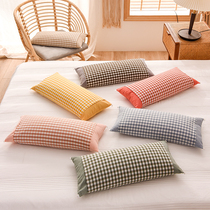 Buckwheat pillow single sleep aid high pillow adult water washing cotton breathable pillowcase home neck hard pillow cervical pillow