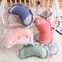 Buckwheat pillow Korean washed cotton lace pillow Crescent type millet shell soft pillow core shoulder protection