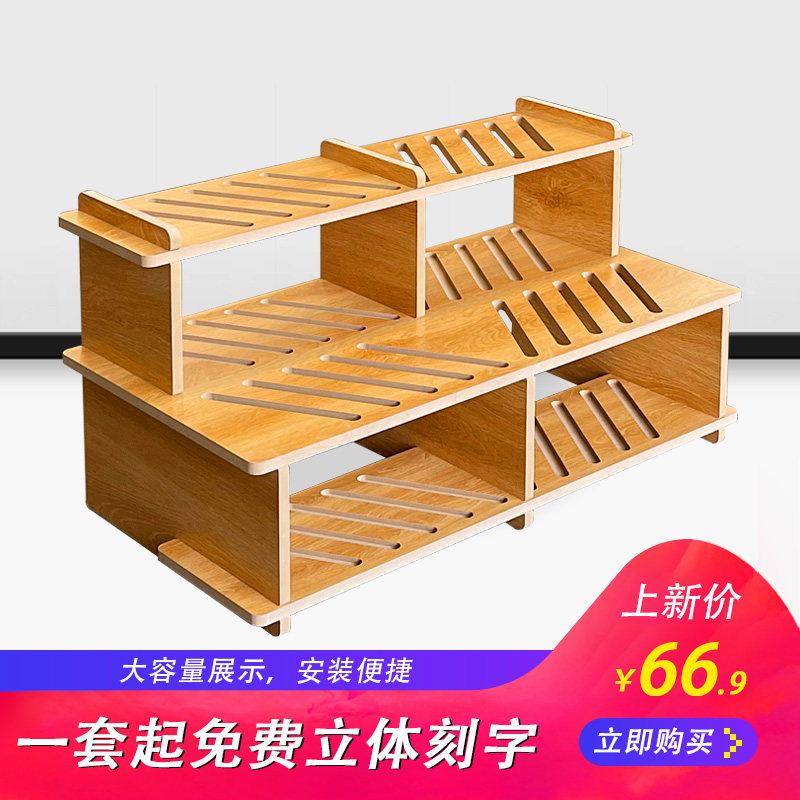 Wooden floor display stand tile wood grain brick sheet vertical stone line sample skirting board shelf floor-to-ceiling