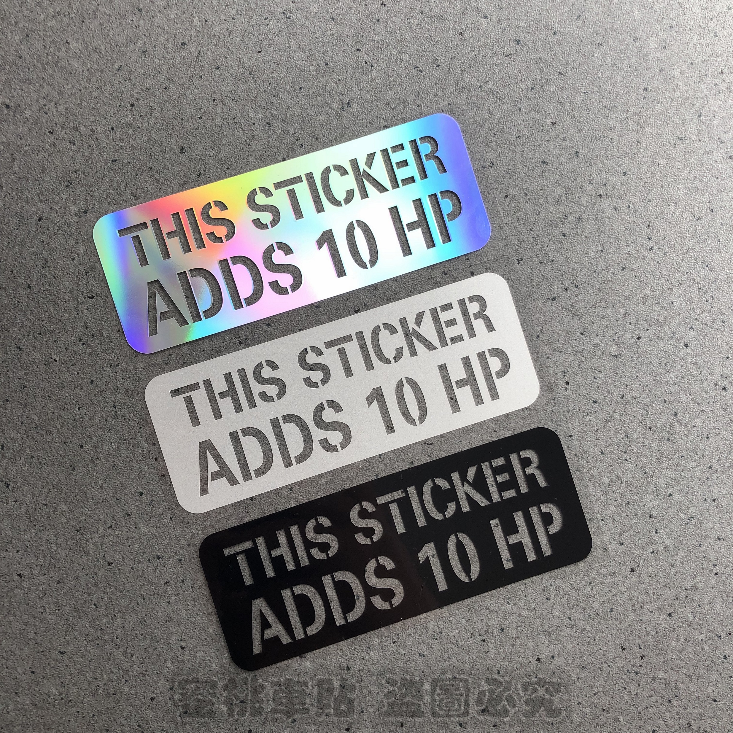 hellaflush car JDM modified low lying this sticker adds 10 horsepower interesting text reflective patch