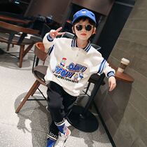Turned collar sweatshirt boy polo shirt long sleeve foreign air fashion blouse children fried street jersey undershirt spring autumn handsome chic