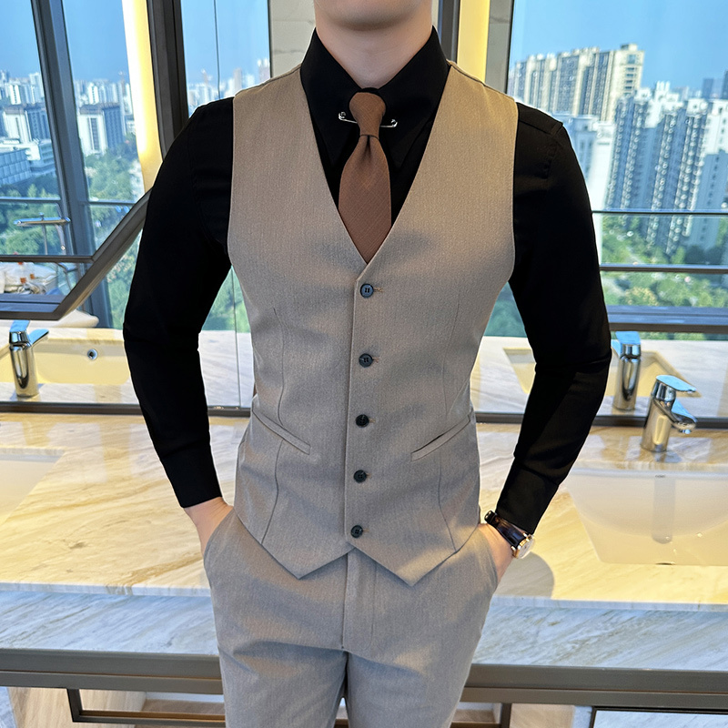Vest, Dress Pants, Shirt Suit, Men's Business Casual Suit, Vest Three-Piece Set, Groomsmen's Wedding Suit