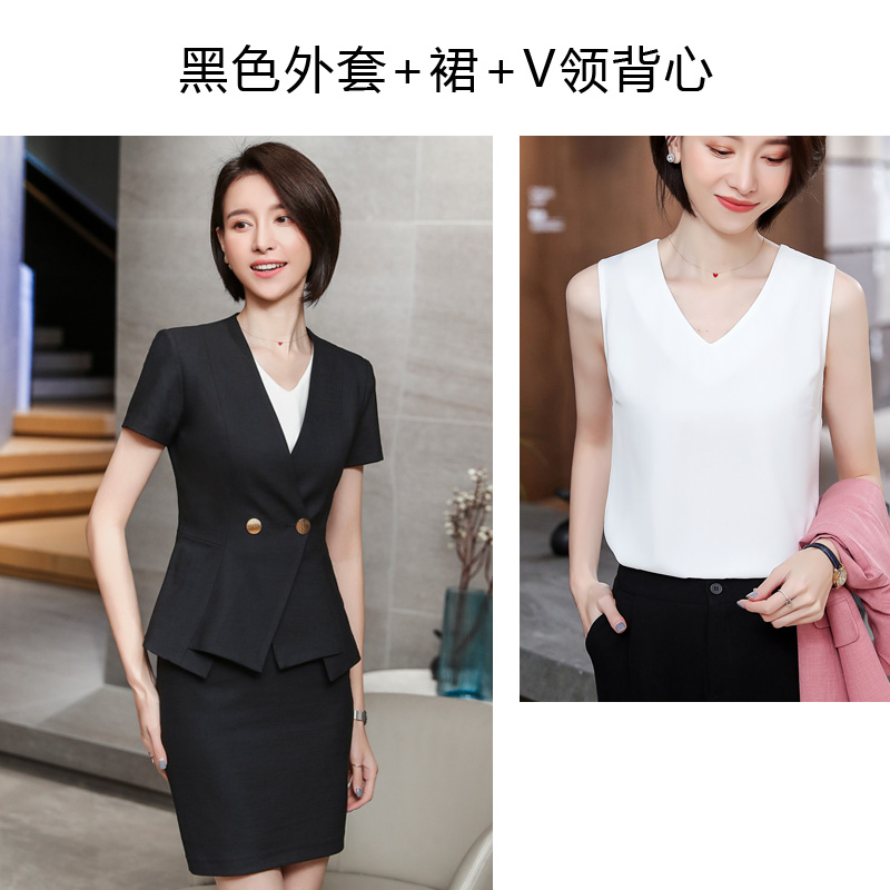 Grey quản lý cửa hàng chuyên nghiệp workclothes mặc phù hợp với thời trang mùa hè thẩm mỹ viện khí của phụ nữ làm đẹp Hàn Quốc phiên bản của bộ đồng phục