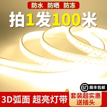 220V exterior wall villa cob light strip waterproof led self-adhesive outdoor door construction site tunnel super bright home courtyard