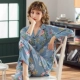 Mùa hè cotton lụa pijama của phụ nữ phần mỏng dài tay quần dài phù hợp với mùa xuân và mùa thu áo nịt bông nhân tạo nhỏ tươi Nhật Bản dịch vụ tại nhà - Cha mẹ và con