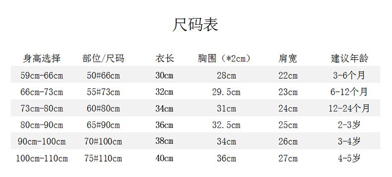 Таблица размеров