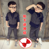 Childrens suit boy 2-3-4-5-6-7 years old tide cool baby dress flower boy suit spring and autumn shirt 8 boys