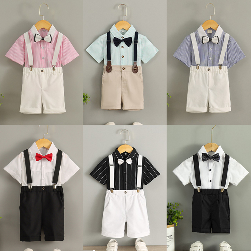 Flower boy boy dress Xia Yinglun small suit suit boy holding baby bag pants June 1 children host performance costume