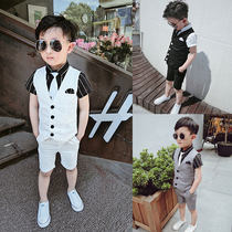 Tidal flower boy gown boy waistcoat three-piece summer child Inron small suit suit boy handsome to act out