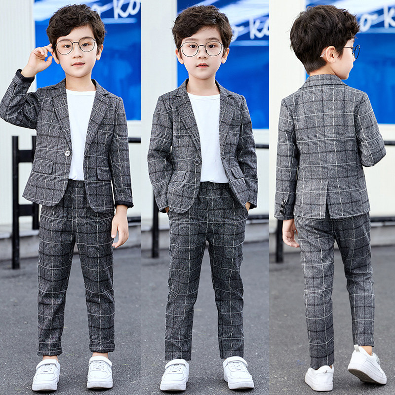 Children's casual suit boy suit suit spring and autumn Korean version flower girl dress handsome big boy suit jacket