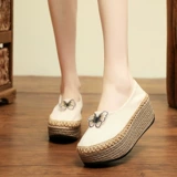 Этнические дышащие слипоны на платформе, ханьфу, обувь, этнический стиль, с вышивкой