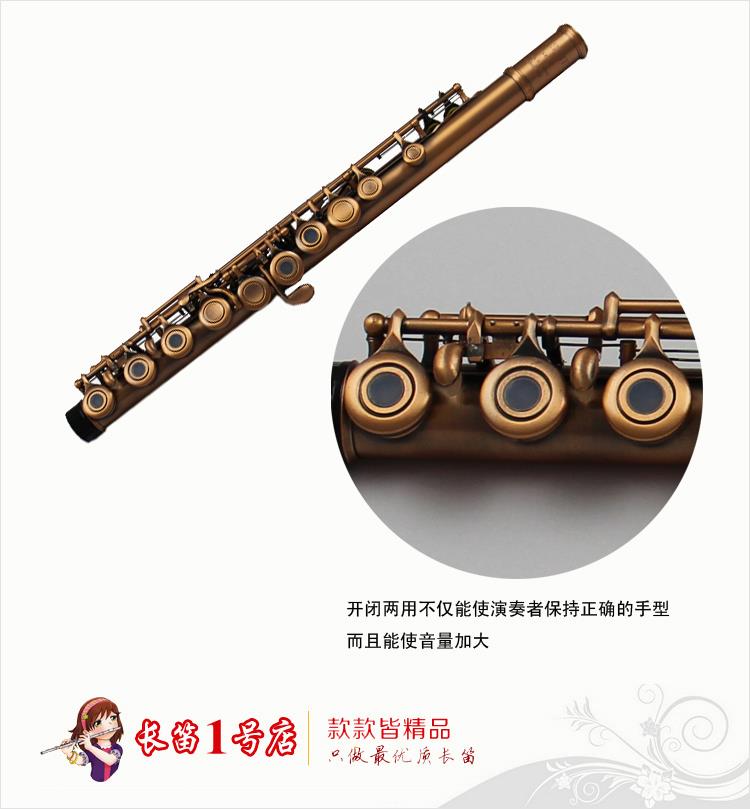 Nhạc cụ sáo cao cấp lỗ mở chính hãng lỗ 16 lỗ mở và đóng hai lần sử dụng mới bắt đầu bằng đồng đỏ - Nhạc cụ phương Tây đàn guitar morris