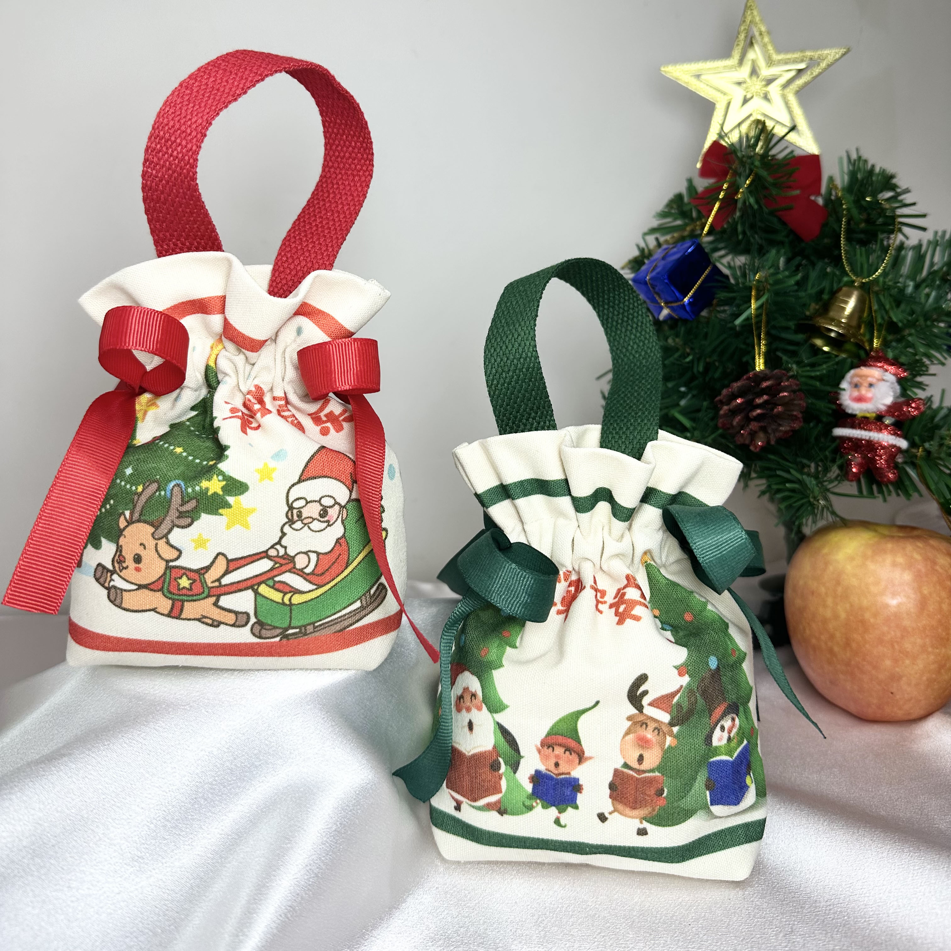 Christmas presents Apple bags Gift bags Advanced senses Christmas Christmas Christmas Eve Apple Bags Canvas Handbag-Taobao