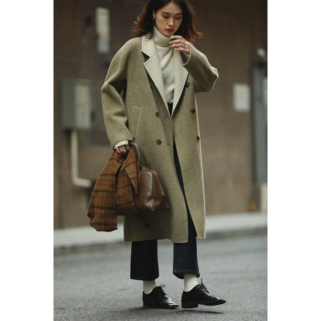 GUOE wool retro handmade temperament retro ສອງດ້ານ woolen coat arched coat ລະດູຫນາວ 31040