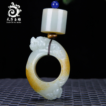 The Emperor Jade Xinjiang nephrite seed material of the brave pendant men Jade sa jin pi ban zhi ring jewelry gu pin