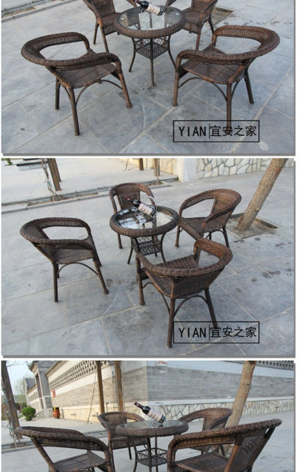 Wicker ghế cà phê bàn ​​năm mảnh ban công giải trí bàn ghế mây đồ nội thất ngoài trời wicker ghế ba mảnh trong nhà ghế mây - Bàn ghế ngoài trời / sân ban ghe sat ngoai troi