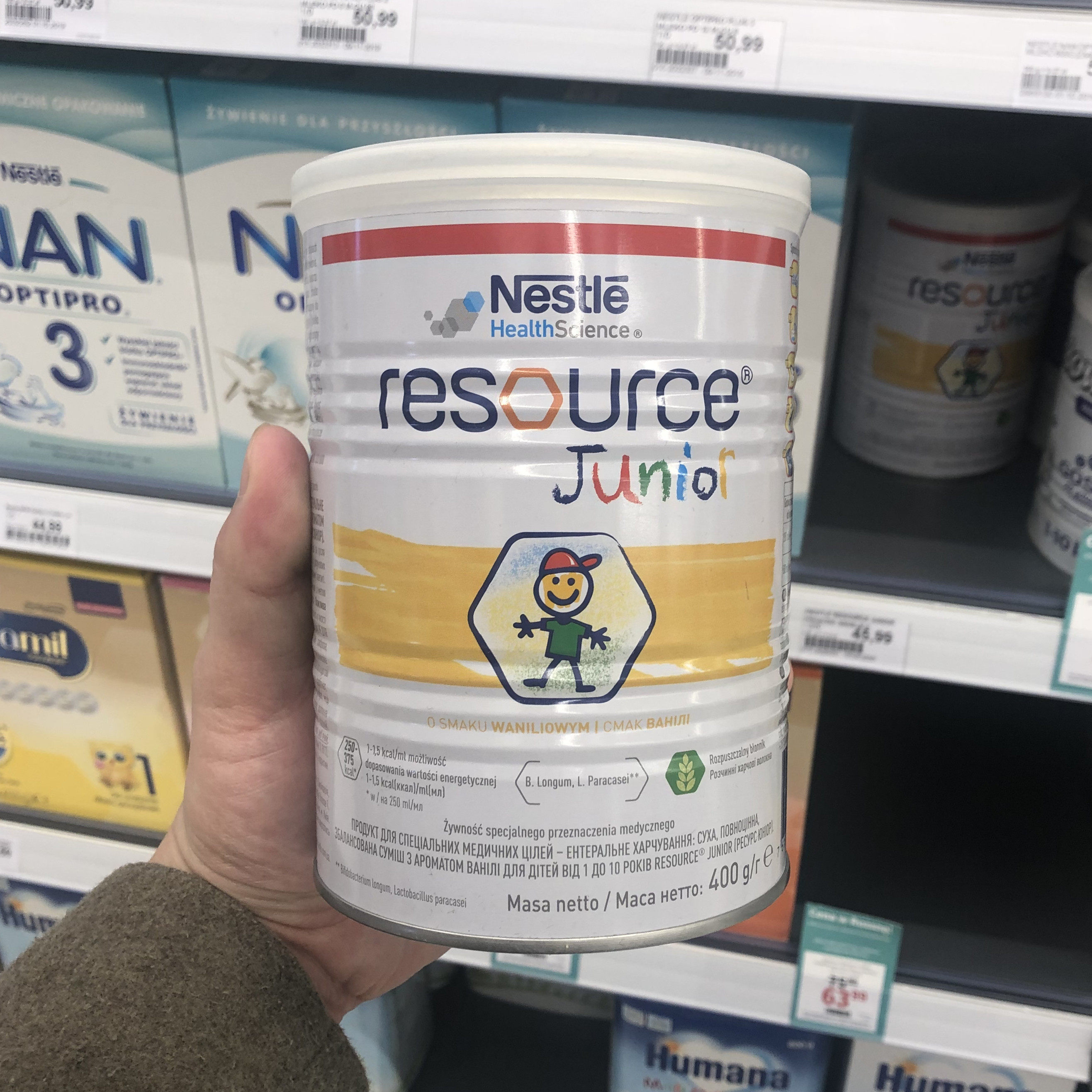 Spot Swiss Nestle Xiaojiashan full nutrition formula milk powder RESOURCE JUNIOR 400g Polish version