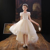 Childrens birthday dress girls princess dress high-end fashionable little girls summer dress host piano performance dress