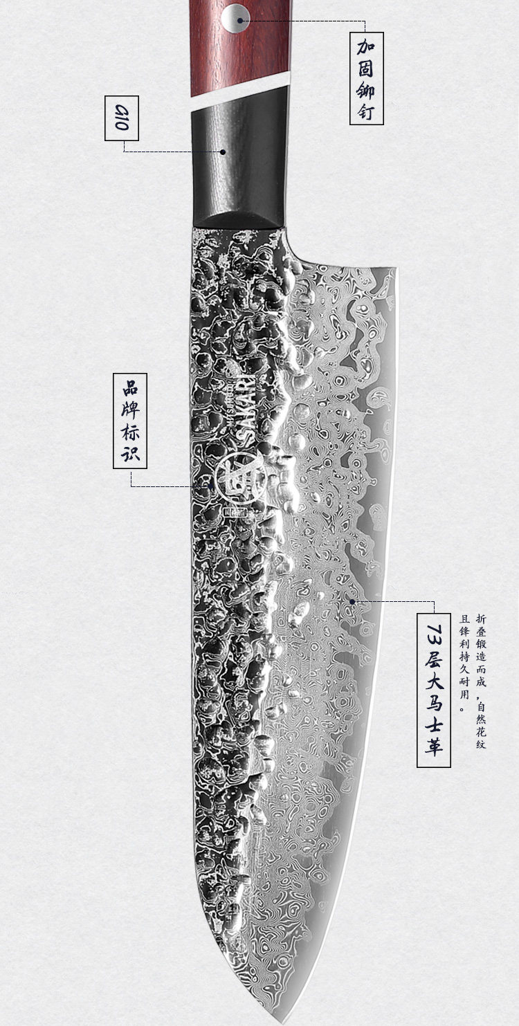 安享好物 安享A级多用刀-三本盛大马士革三德刀  