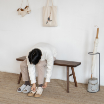 MUMO wood ink summer leg stool Nordic solid wood bench table bench Japanese log shoe stool