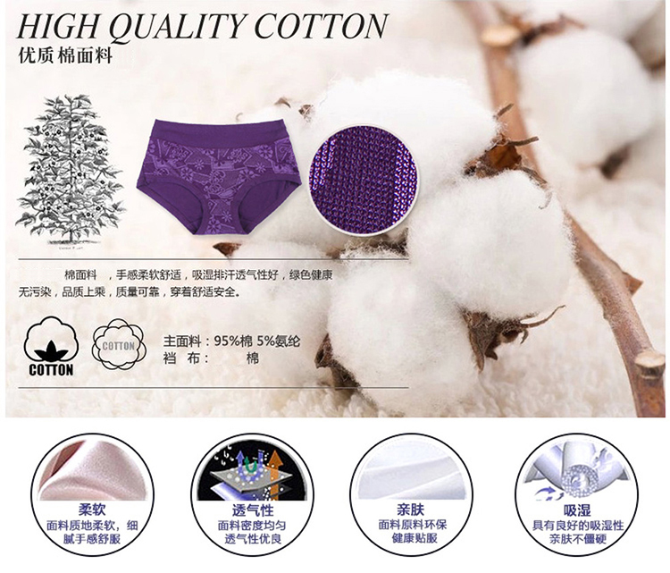 Quần lót nữ cotton cao eo mô hình kích thước lớn đồ lót phụ nữ cotton ren đồ lót tóm tắt quan lot nu dang dui