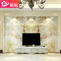 Foshan tile imitation marble border Hotel club villa lobby living room TV background wall wainscoting