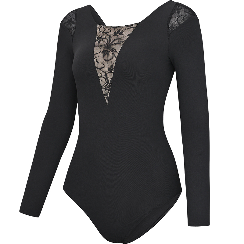 Ballroom latin dance bodysuit for women Adult dance training suit long