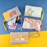 Кошелек, ткань, маленький бумажник, маленькая сумка клатч, шоппер для школьников, мобильный телефон, простой и элегантный дизайн, в корейском стиле