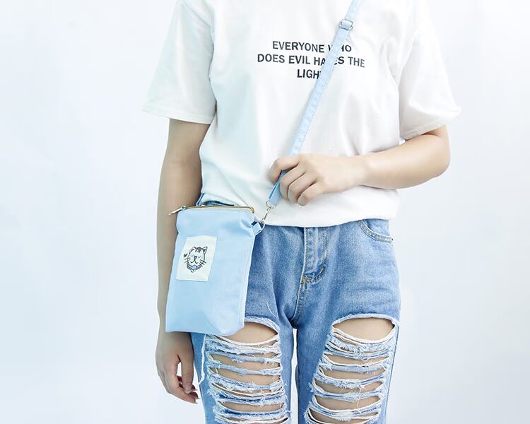 Túi vui vẻ túi điện thoại di động nữ Túi xách mini dọc nhỏ túi vải mùa hè nhỏ tươi dễ thương màn hình lớn túi điện thoại di động - Túi điện thoại túi đựng điện thoại bằng vải