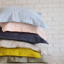 100% flax wide edge plus pillowcase France imported yarn washed with soft and comfortable bacteriostatic medium pillow single price