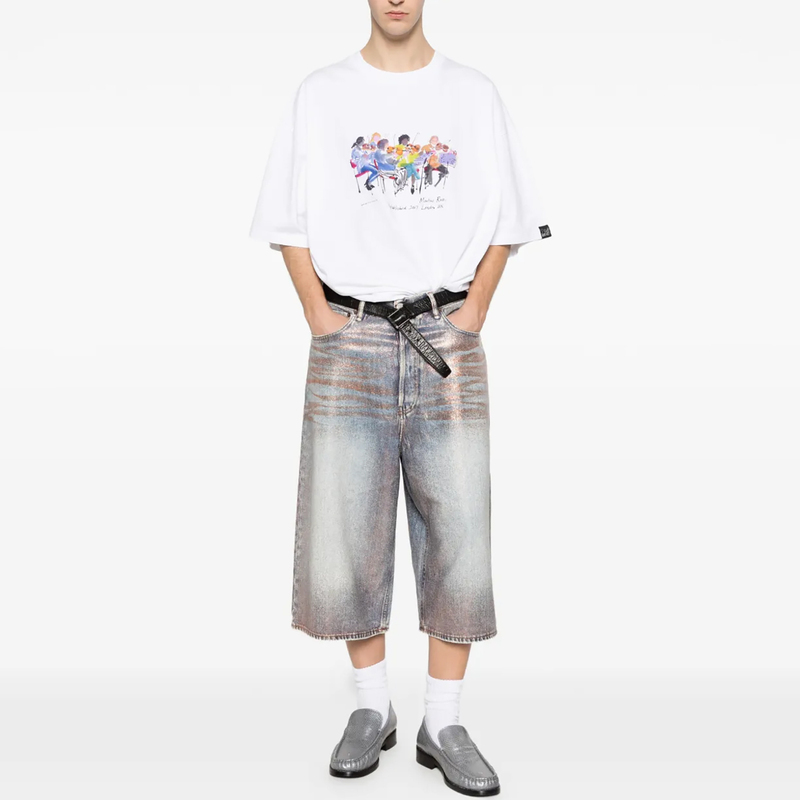 Martine Rose 26Ss Colorful Band Performance Print Short-Sleeved Casual Loose Logo Armband T-Shirt Top