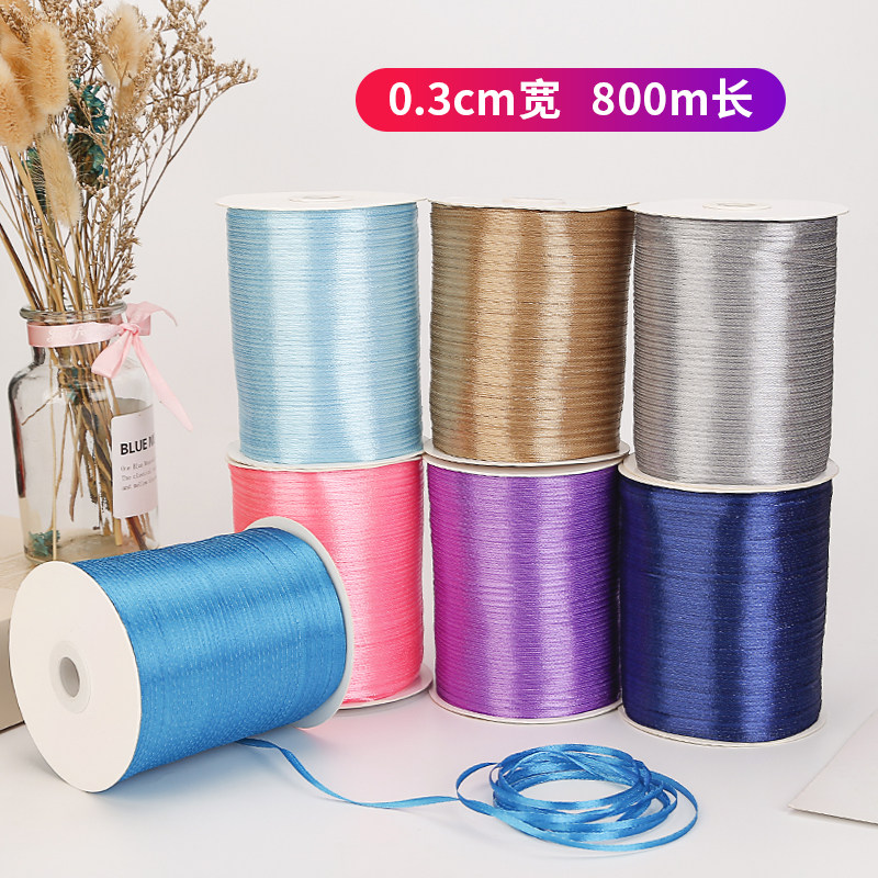 0 3cmcm 3mm Thin Ribbon Ribbon Ribbon Wedding Bookmark Rope Tie Balloon Packaging Thin Ribbon 790m Length