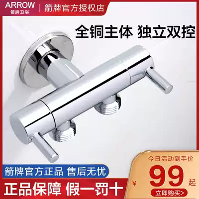 WRIGLEY faucet all copper one-in-two-out double-cut water separator multifunctional three-way water separator AE5228-1