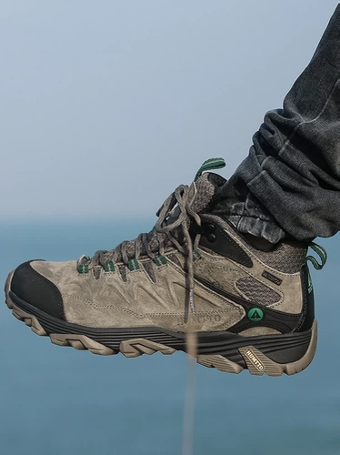 Высокая демисезонная нескользящая износостойкая спортивная внедорожная обувь для скалозалания подходит для пеших прогулок