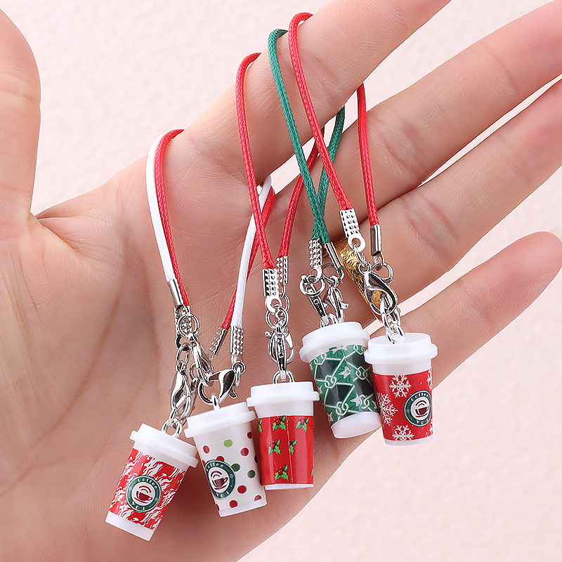 Resin Simulated Coffee Cup Ornaments, Sydney-Themed Hanging Decorations, Creative and Interesting Three-Dimensional Cup Earrings, Necklaces, Keychains