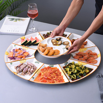 Ceramic Net red platter creative set combination Chinese New Year Round Table Table tableware plate plate household fan plate plate