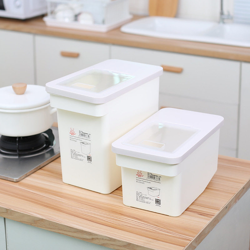 Day Style Home Kitchen Moisture-Proof Pest Storage Rice Tank Plastic Rice Barrel Seal 10kg Metering Cereal Barrel Mivat Creativity 