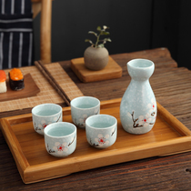 Retro Japanese clear wine bottle white wine ceramic and wind wine set set home hot wine pot