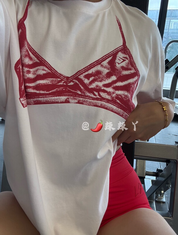 Spicy and Exclusive! Shark Minimal Bra Printed Short-Sleeve Shirt, American Os Style, Washed Stretch Cotton Spicy and Exclusive! Shark Minimal Bra Printed Short-Sleeve Shirt, American Os Style, Washed Stretch Cotton