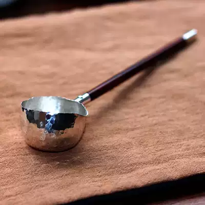 Leisure Yunya toys New products handmade long and short small leaf red sandalwood handle tea set accessories Tea set Sterling silver tea spoon device