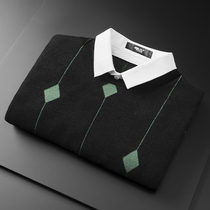 Fake two sweater men winter New Korean lead sweater loose casual warm fake collar base shirt long sleeve